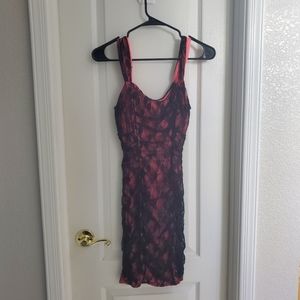 Coral and Lace Cocktail Dress